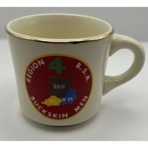 Vintage Boy Scouts of America BSA Collectible Coffee Cup Mug Buckskin Men